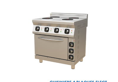 CUISINIERE 4 PLAQUES ELECT SUR FOUR 800x700x850 TC.7KE800