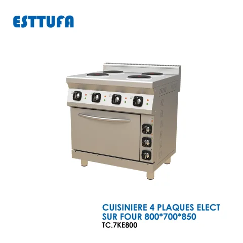 CUISINIERE 4 PLAQUES ELECT SUR FOUR 800x700x850 TC.7KE800
