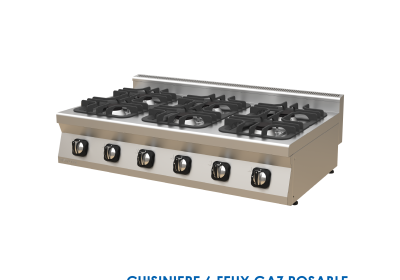 CUISINIERE 6 FEUX GAZ POSABLE 1270-OCK-P