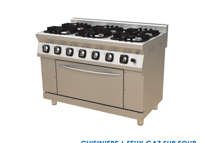 CUISINIERE 6 FEUX GAZ SUR FOUR 1270-KUZ