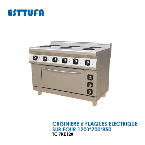 CUISINIERE 6 PLAQUES ELECTRIQUE SUR FOUR 1200x700x850 TC.7KE120 300x300