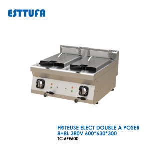 FRITEUSE ELECT DOUBLE A POSER 88L 380V 600x630x300 TC.6FE600 300x300