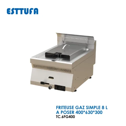 FRITEUSE GAZ SIMPLE 8 L A POSER 400x630x300 TC.6FG40