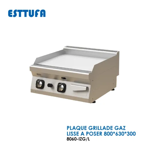 PLAQUE GRILLADE GAZ LISSE A POSER 800x630x300 8060-IZG-L