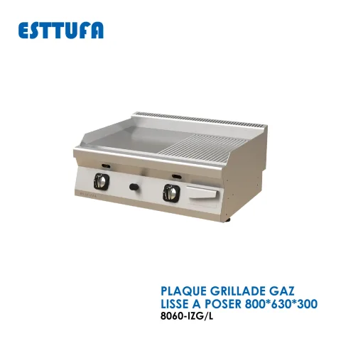 PLAQUE GRILLADE GAZ LISSE A POSER 8060-IZG-L