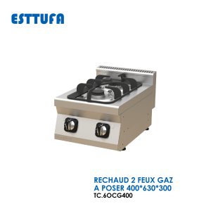 RECHAUD 2 FEUX GAZ A POSER 400x630x300 TC.6OCG400 300x300