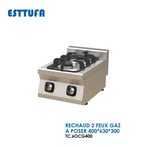 RECHAUD 2 FEUX GAZ A POSER 400x630x300 TC.6OCG400