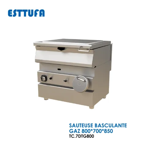 SAUTEUSE BASCULANTE GAZ 800x700x850 TC.7DTG800
