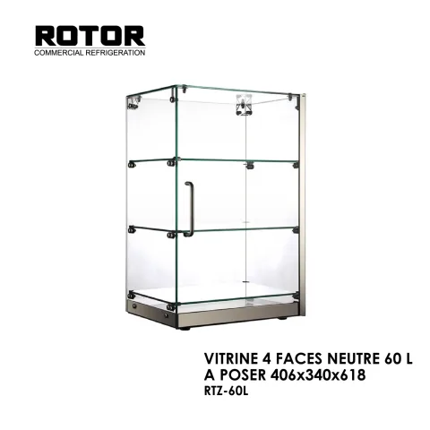 VITRINE 4 FACES NEUTRE 60 L A POSER 406x340x618 RTZ-60L