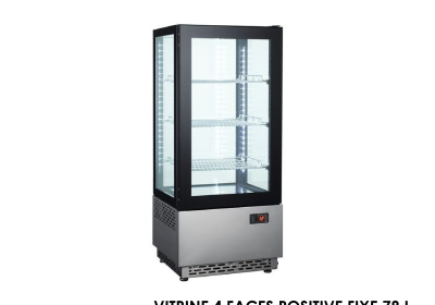 VITRINE 4 FACES POSITIVE FIXE 78 L DIM 430x390x986 RT-78L-7