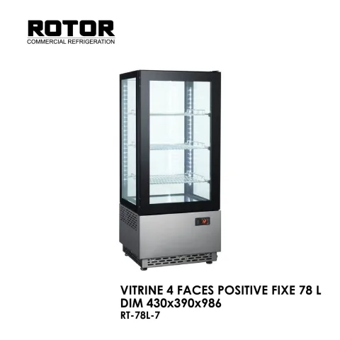 VITRINE 4 FACES POSITIVE FIXE 78 L DIM 430x390x986 RT-78L-7