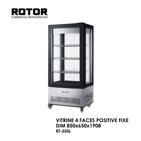 VITRINE 4 FACES POSITIVE FIXE DIM 850x650x1908 RT-550L