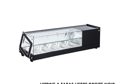 VITRINE A TAPAS VERRE DROITE NOIR DIM RTS-64L