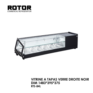 VITRINE A TAPAS VERRE DROITE NOIR DIM RTS 84L 300x300