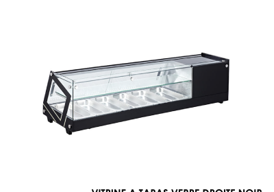 VITRINE A TAPAS VERRE DROITE NOIR DIM RTS-84L