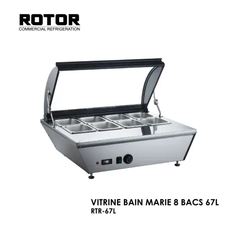 VITRINE BAIN MARIE 8 BACS 67L RTR-67L