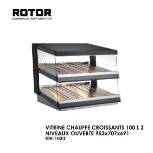 VITRINE CHAUFFE CROISSANTS 100 L 2 NIVEAUX OUVERTE 953x707x691 RTR 102D 300x300