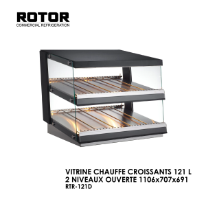 VITRINE CHAUFFE CROISSANTS 121 L 2 NIVEAUX OUVERTE 1106x707x691 RTR 121D 300x300