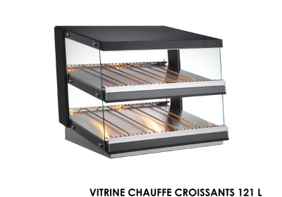 VITRINE CHAUFFE CROISSANTS 121 L 2 NIVEAUX OUVERTE 1106x707x691 RTR-121D