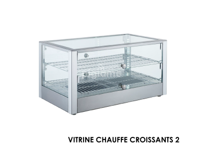 VITRINE CHAUFFE CROISSANTS 2 NIVEAUX VITRE DROITE 700x400x376 RTR-80L