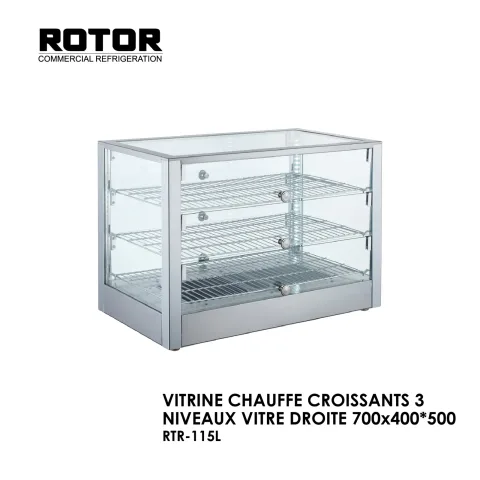 VITRINE CHAUFFE CROISSANTS 3 NIVEAUX VITRE DROITE RTR-115L