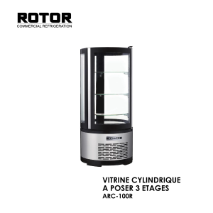 VITRINE CYLINDRIQUE A POSER 3 ETAGES ARC 100R 300x300