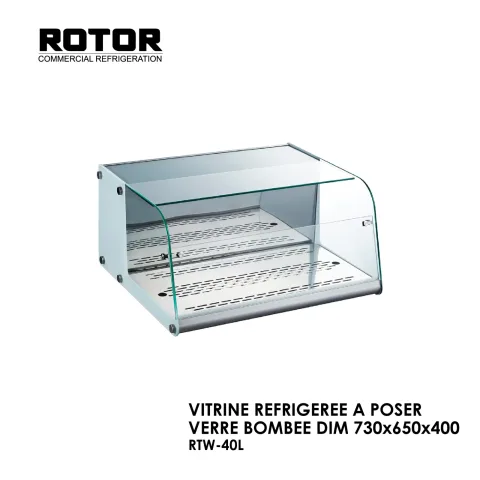 VITRINE REFRIGEREE A POSER VERRE BOMBEE DIM 730x650x400 RTW-40L