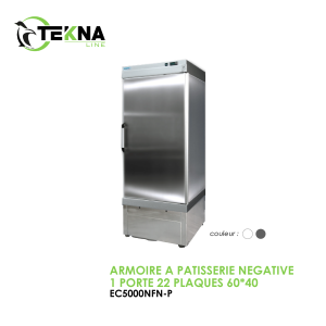 ARMOIRE A PATISSERIE NEGATIVE 1 PORTE 22 PLAQUES 60x40 GRIS EC5000NFN P 300x300