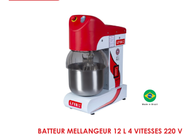 BATTEUR MELLANGEUR 12 L 4 VITESSES 220 V BP12RP