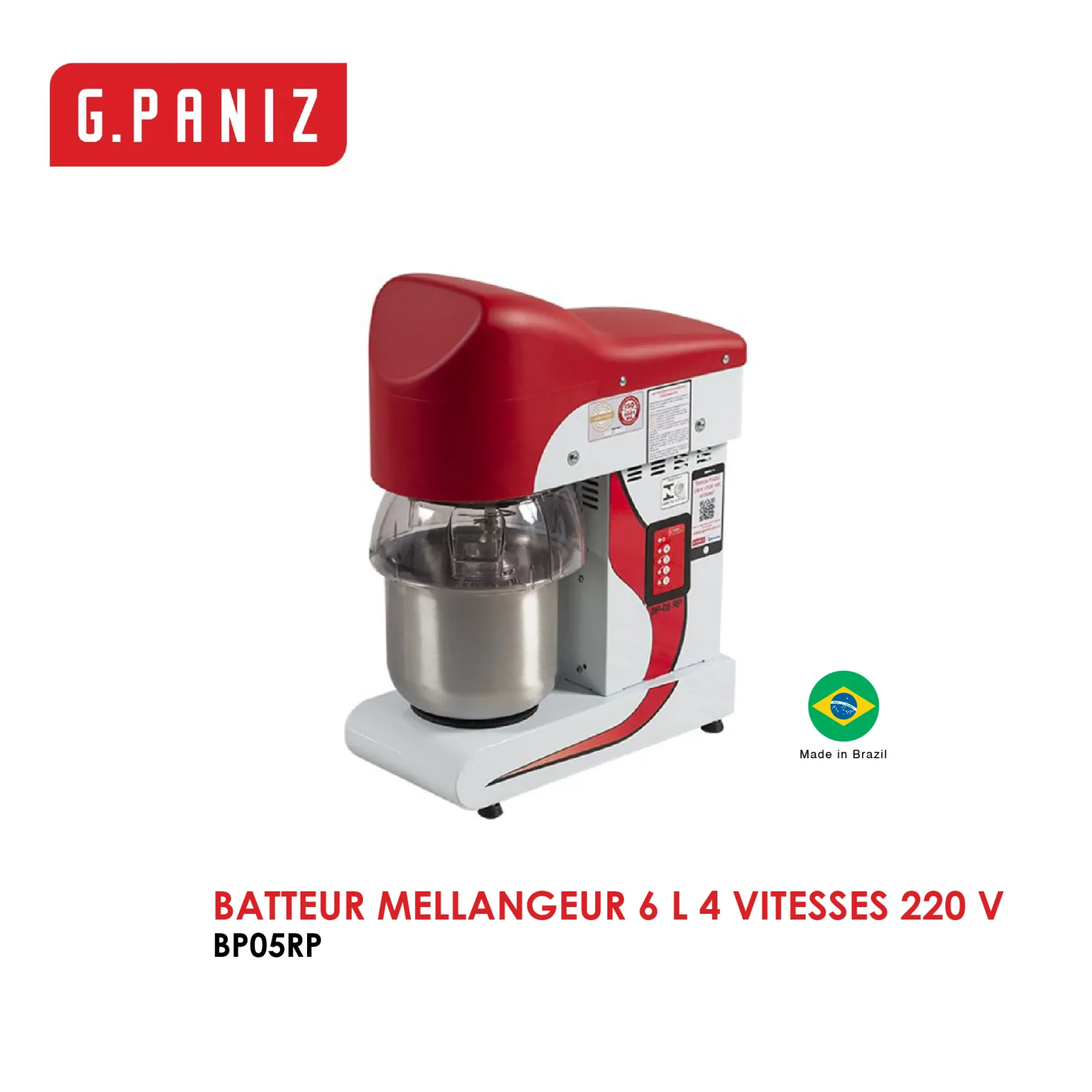 Batteur mélangeur 6 L 4 vitesses 220 V