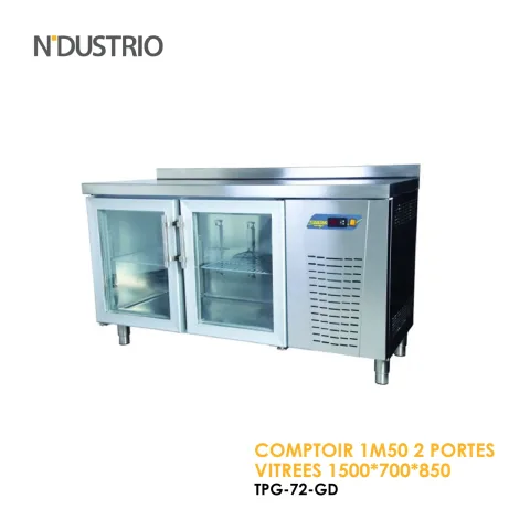 Comptoir 1M50 2 portes vitrees