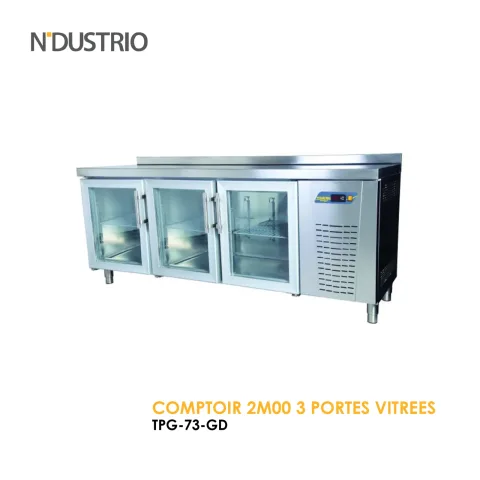 Comptoir 2M00 3 portes vitrees