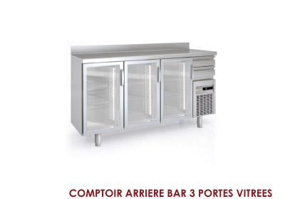 COMPTOIR ARRIERE BAR 3 PORTES VITREES MOTEUR A DISTANCE 1720x600x1040 CMRP-170