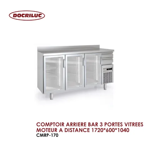 COMPTOIR ARRIERE BAR 3 PORTES VITREES MOTEUR A DISTANCE 1720x600x1040 CMRP-170