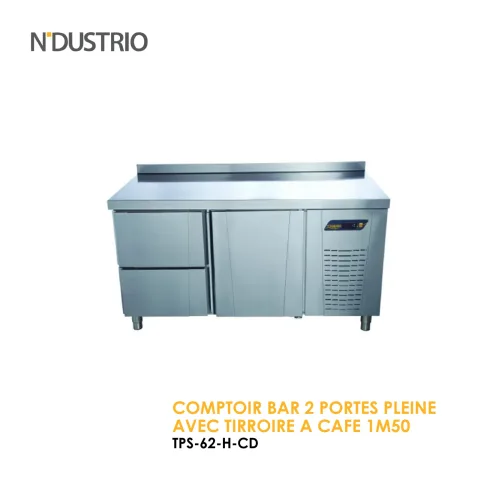 Comptoir bar 2 portes pleine avec tirroire à café 1M50