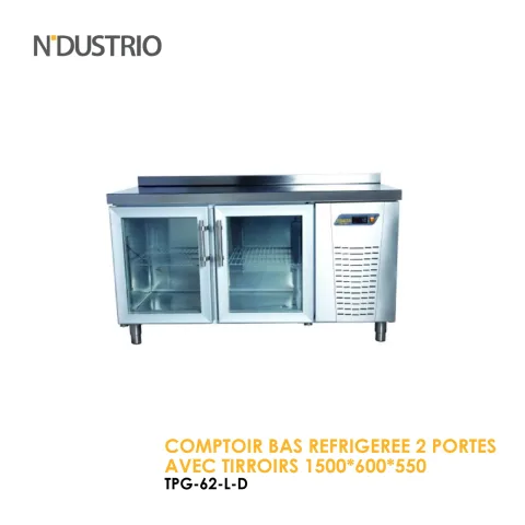 Comptoir bas réfrigérée 2 portes avec tirroirs