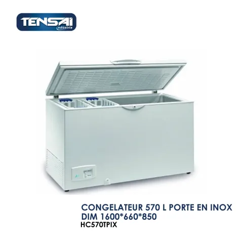 CONGELATEUR 570 L PORTE EN INOX DIM 1600x660x850 HC570TPIX