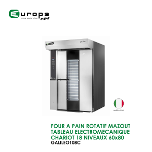 FOUR A PAIN ROTATIF MAZOUT TABLEAU ELECTROMECANIQUE CHARIOT 18 NIVEAUX 60x80 GALILEO108C 300x300