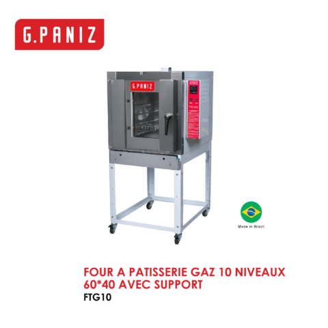 Four à pâtisserie gaz 10 niveaux 60*40 avec support
