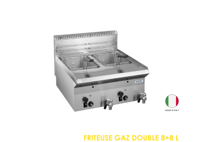 FRITEUSE GAZ DOUBLE 88 L A POSER 600X650X270 D65GF6