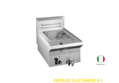 FRITEUSE GAZ SIMPLE 8 L A POSER 400X650X270 D65GF4