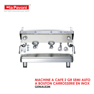 MACHINE A CAFE 2 GR SEMI AUTO A BOUTON CARROSSERIE EN INOX GENIALE2M 300x300