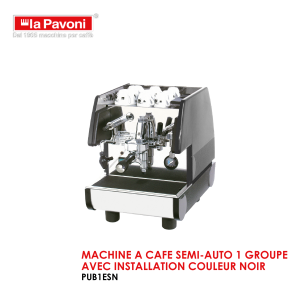 MACHINE A CAFE SEMI AUTO 1 GROUPE AVEC INSTALLATION COULEUR NOIR PUB1ESN 300x300