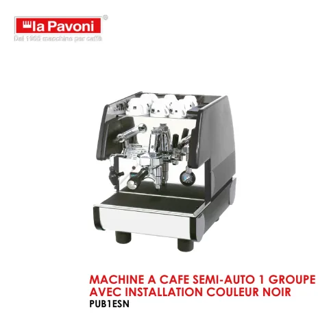 MACHINE A CAFE SEMI-AUTO 1 GROUPE AVEC INSTALLATION COULEUR NOIR PUB1ESN