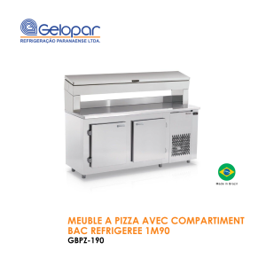 MEUBLE A PIZZA AVEC COMPARTIMENT BAC REFRIGEREE 1M90 GBPZ 190 300x300