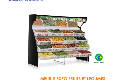 MEUBLE EXPO FRUITS ET LEGUMES 2M80 AVEC MIRROIR MHLE 16