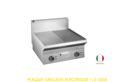 PLAQUE GRILLADE ELECTRIQUE 1 2 LISSE 1 2 STRIEE 380 V A POSER 600X650X270 D65EFT6LR