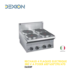 RECHAUD 4 PLAQUES ELECTRIQUE 380 V A POSER 600X650X290 470 D65E4P 300x300