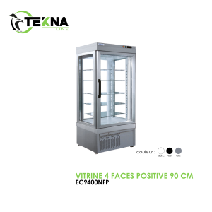VITRINE 4 FACES POSITIVE 90 CM GRIS EC9400NFP G 300x300