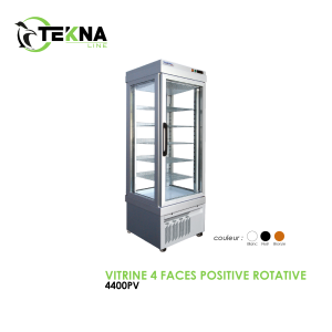 VITRINE 4 FACES POSITIVE ROTATIVE BLANC 4400PV 300x300